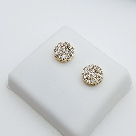 "14K Gold Plated Cubic Zircon Earrings, INUS1BR125 - Picture 7 of 9